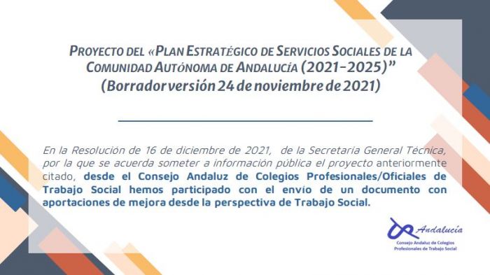 Participación el el Proyecto del Plan Estratégico de Servicios Sociales de Andalucía