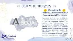 BOJA 93 DE 18/05/2022. CONSEJERÍA DE FOMENTO, INFRAESTRUCTURAS Y ORDENACIÓN TERRITORIAL