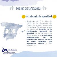 BOE 167 DE 13/07/2022. MINISTERIO DE IGUALDAD